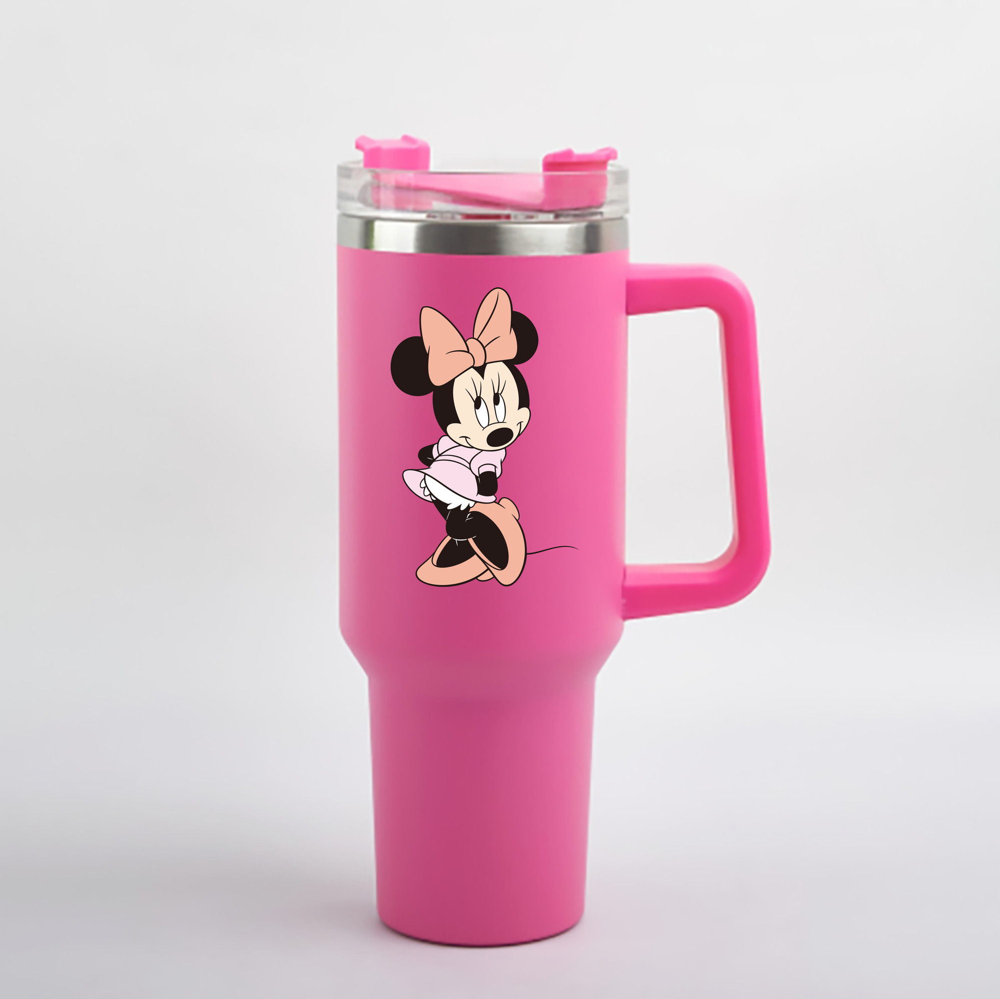（画像用） ミッキーマウス Mickey Mouse 1200mL車用タンブラー - クリスタルステッカー（プラスチックストロー付き）
